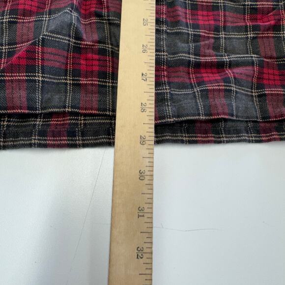 Tommy Hilfiger Shirt Mens X Large Red Grey Flannel Button Down Cotton Vintage - Picture 6 of 7